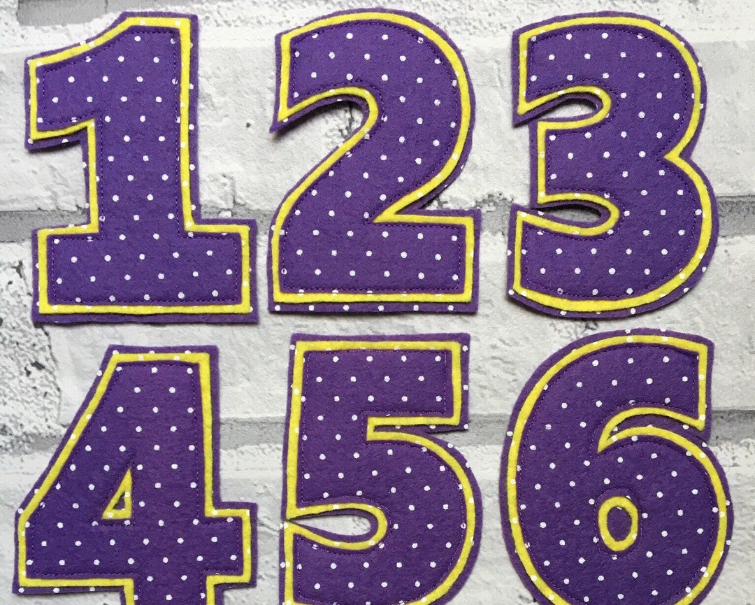 Birthday Age Badge, Girls Number Badge, Polka Dot Felt Number Badge ...