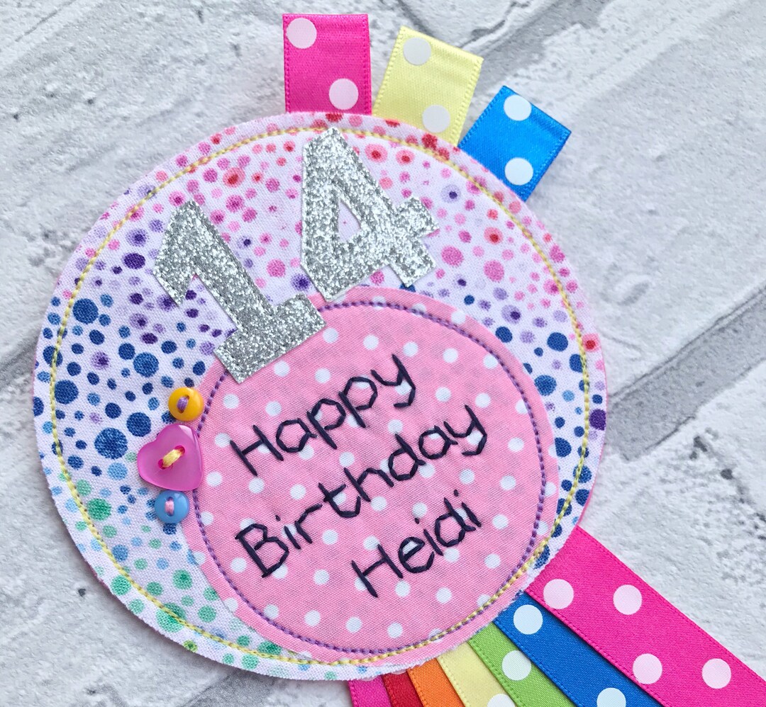 Rainbow Rosette Birthday Badge Bubble Birthday Badge - Etsy UK