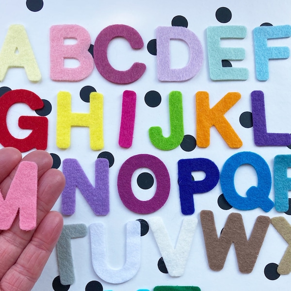Felt Alphabet, 1 1/2 Inch Capital Letters, Die Cut for Crafting, Sewing, Flannel Boards and Educational Activities, Bunting Supplies, School