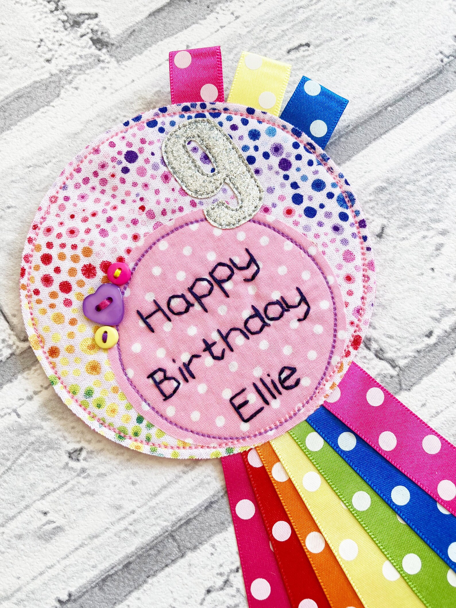 Rainbow Rosette Birthday Badge Bubble Birthday Badge - Etsy UK