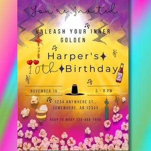 KPop Demon Hunters Inspired Birthday Invitation, KPop Demon Hunters Theme Invitation, KPop Party Invite, KPDH Birthday Invitation, Huntr/x