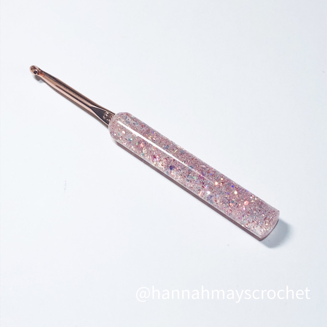 Resin Mixed Pink Glitter Crochet Hook Etsy