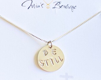 Be still necklace - be still and know that I am God necklace - .925 sterling silver necklace - Christian gifts - Christian necklace - faith