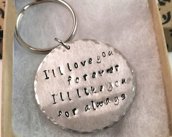 Ti amerò per sempre, ti amerò per sempre finché sarò vivo, sarai il mio tesoro, portachiavi - regalo per mamma, figlia e figlio - ti amo