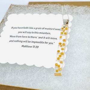 Sterling silver mustard seed necklace - .925 sterling silver - Bar necklace - faith of a mustard seed - faith necklace - Christian necklace