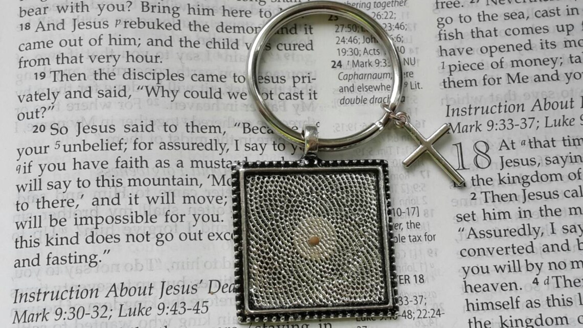 Mustard Seed Keychain Christian Keyring Faith of A Mustard Etsy