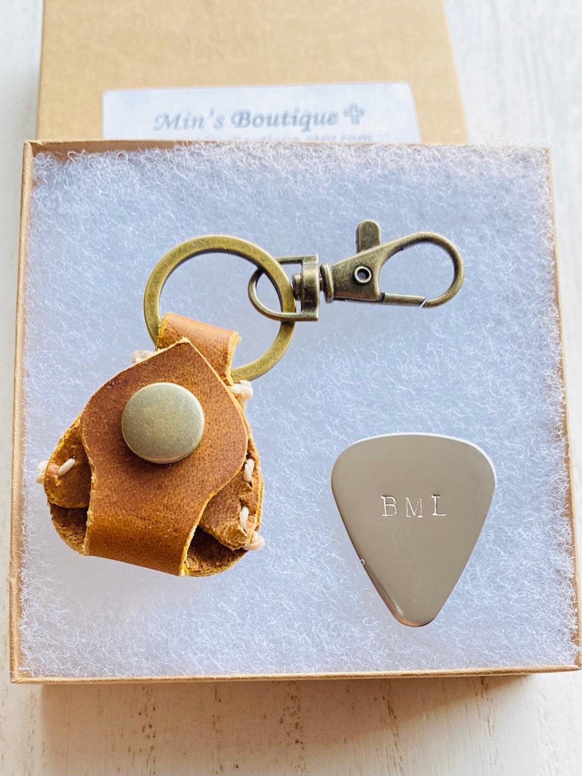 Guitar Pick Holder Full Grain Leather Guitar Pick Case Etsy