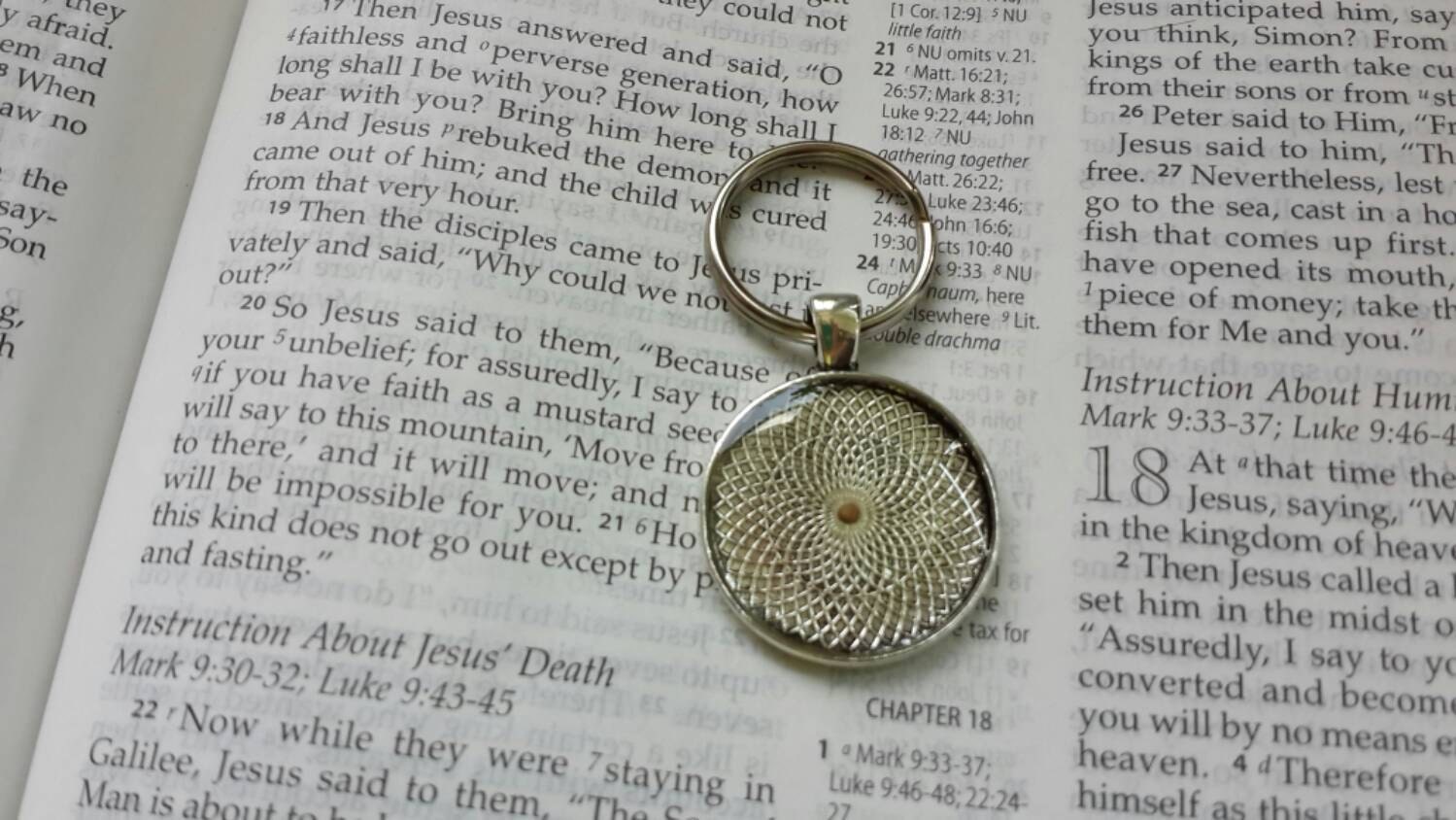 Mustard Seed Keychain Faith Keychain Christian Faith of Etsy