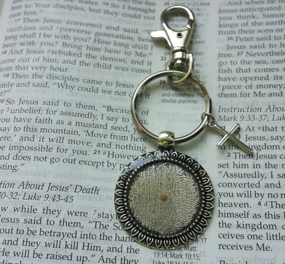 Mustard Seed Keychain Faith Keychain Christian Keychain Etsy