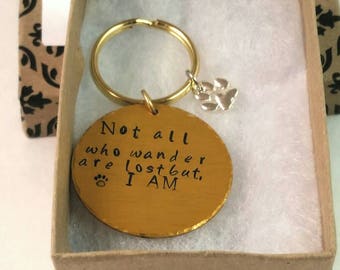 Pet ID tag - Dog tag - Not all who wander are lost but I am - funny dog tag for dogs - dog tag for collar - Dog tags personalized - Pet tags