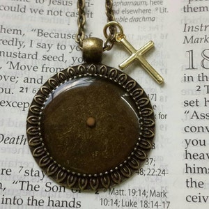 Mustard seed necklace - faith necklace -Sunflowe - Christian jewelry - christian necklace - faith of a mustard seed necklace