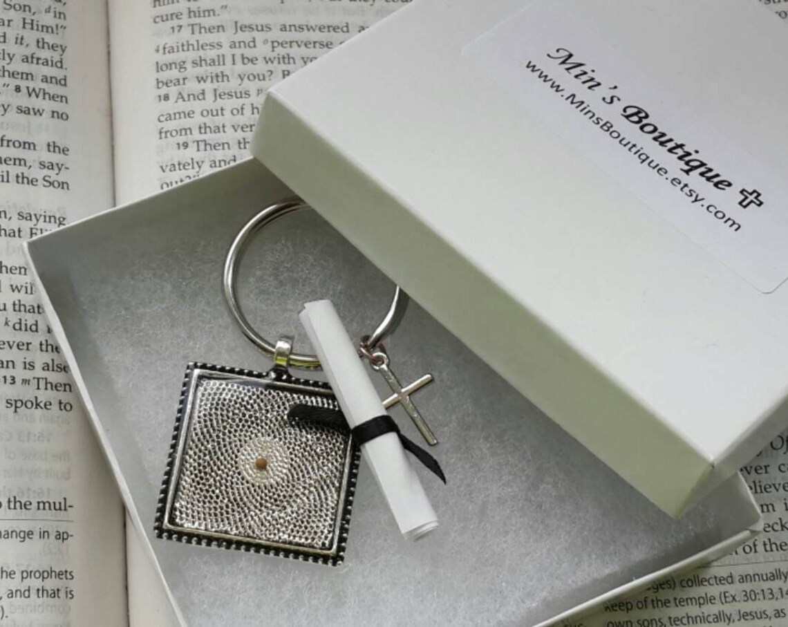 Mustard Seed Keychain Christian Keyring Faith of A Mustard Etsy