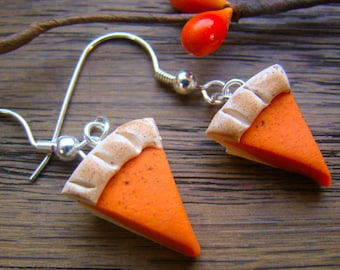 Pumpkin Pie earrings - Pumpkin earrings -  Fall Earrings - Autumn Earrings - Thanksgiving earrings - miniature food earrings - clay pie