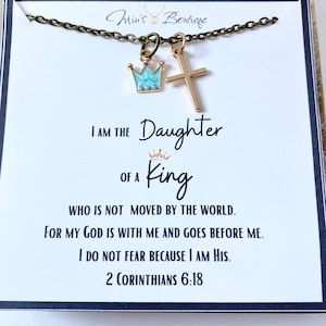 Daughter of the king necklace - I am the daughter of the King crown necklace - Princess Necklace - Tiara Necklace - Christian necklace