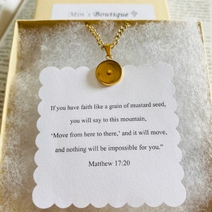 Mustard seed necklace - faith necklace - faith of a mustard seed necklace - dainty mustard seed necklace - Christian necklace - faith