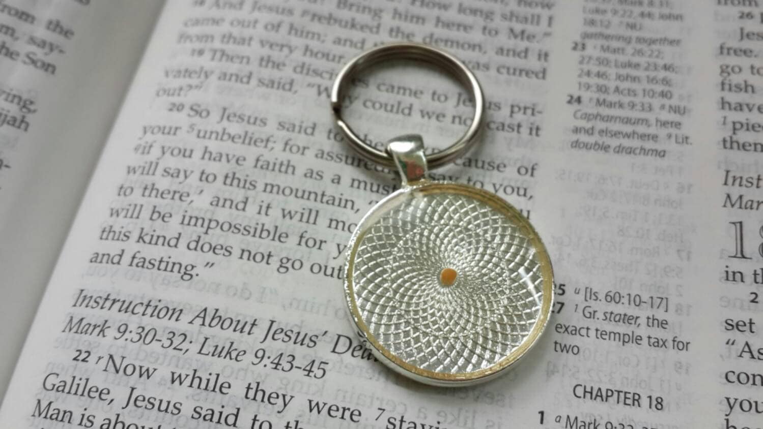 Mustard Seed Keychain Christian Key Ring Faith Of A Etsy