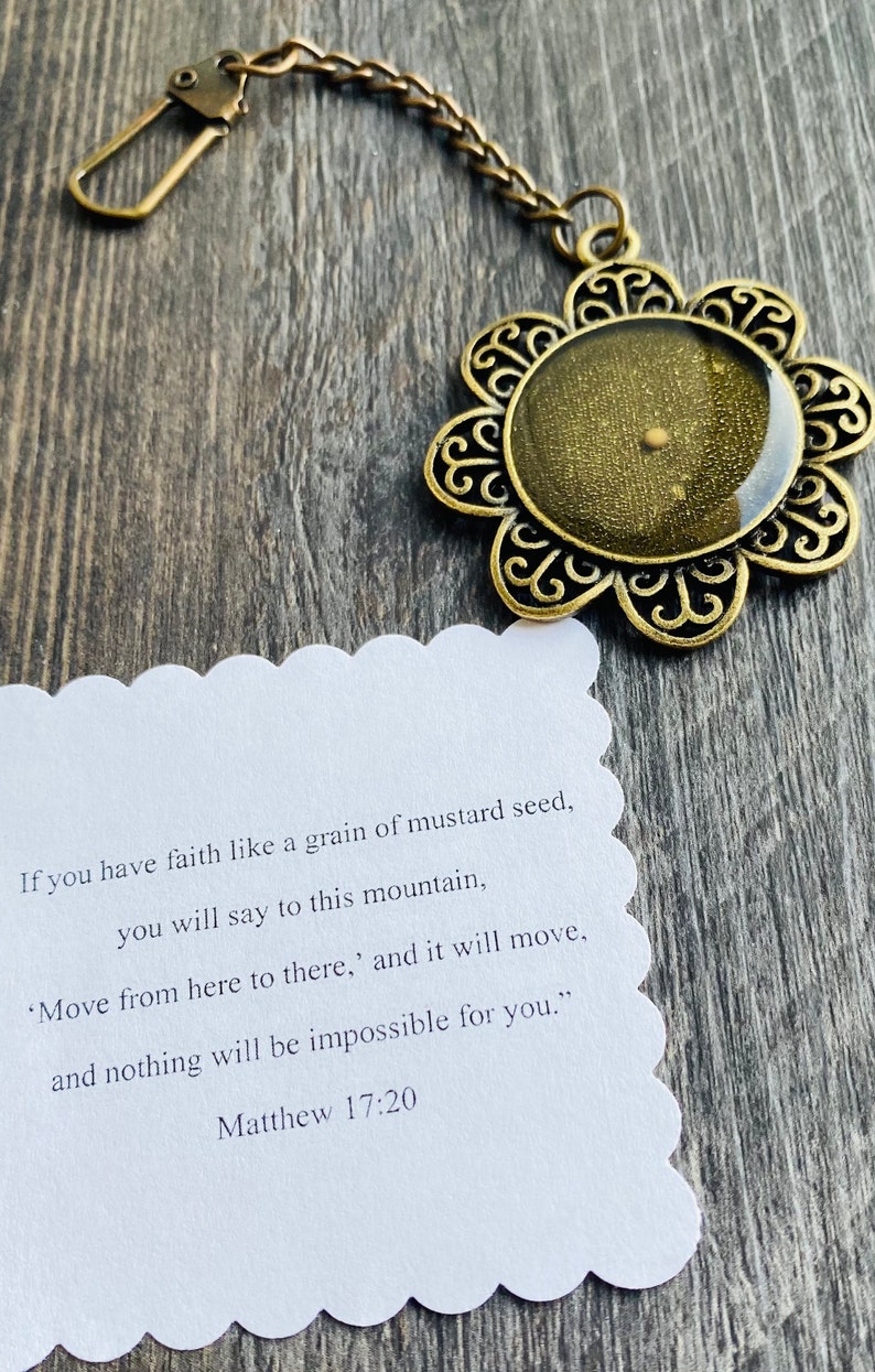 Mustard Seed Keychain Faith of a Mustard Seed Keychain Etsy