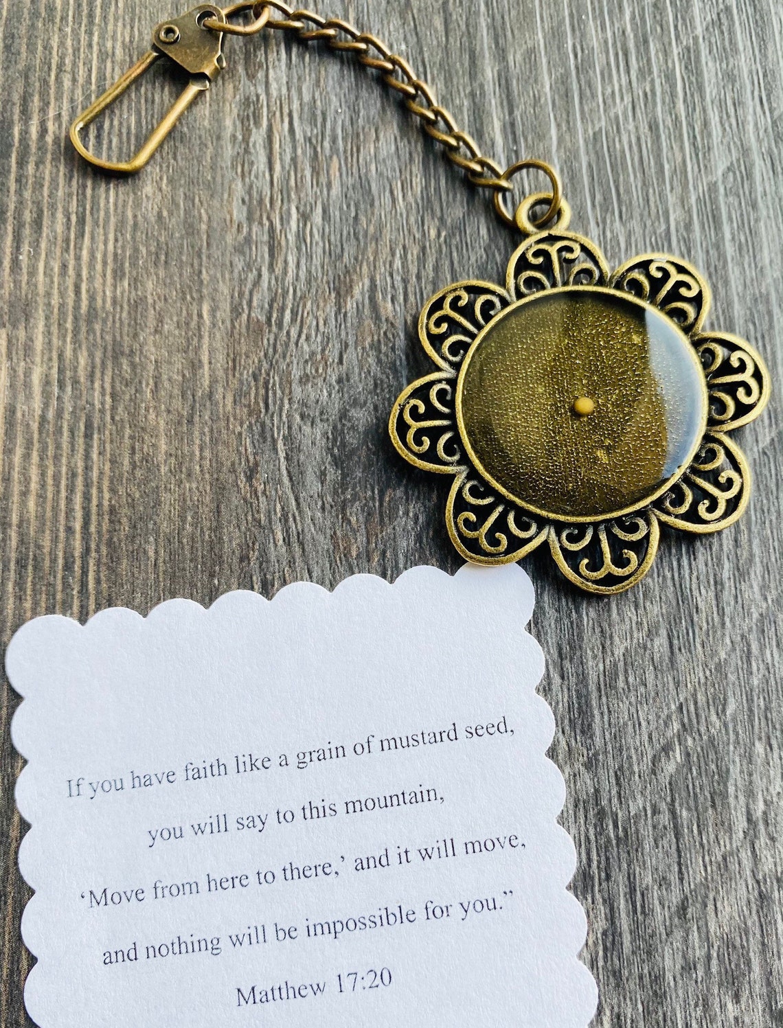 Mustard Seed Keychain Faith of a Mustard Seed Keychain Etsy