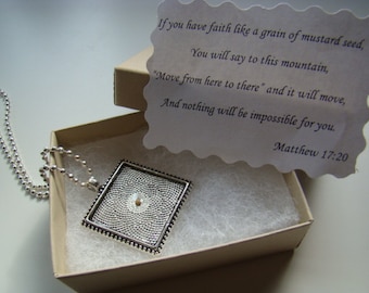 Collana con semi di senape - collana della fede - Laurea - Collana cristiana - Gioielli cristiani - Collana della fede - Gioielli della fede - Regalo per il padre