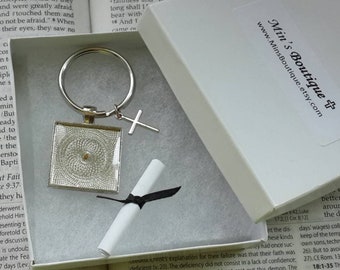 Mustard Seed Keychain - Christian Keychain - Faith Of A Mustard Seed - faith keychains - New Driver - Cross keychain - Graduation gift