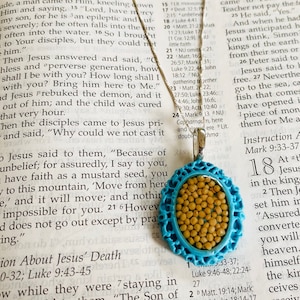 Mustard seed necklace - sterling silver mustard seed necklace - .925 - sterling silver faith necklace - Christian necklace - clay necklace