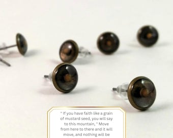 Dainty mustard seed earrings - stud earrings - faith earrings - faith of a mustard seed earrings - Christian earrings - Christian gifts