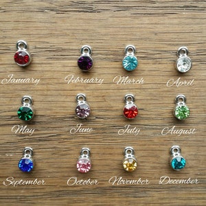 Birthstones - birthstone charm add on -  add a birthstone - birthstone for each month - personalize charm - personalized jewelry