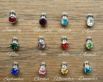 Birthstones - birthstone charm add on -  add a birthstone - birthstone for each month - personalize charm - personalized jewelry