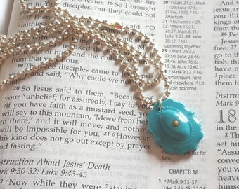 mustard seed necklace - faith of a mustard seed necklace - wedding party gift - Christian jewelry - Christian - sterling silver - graduation