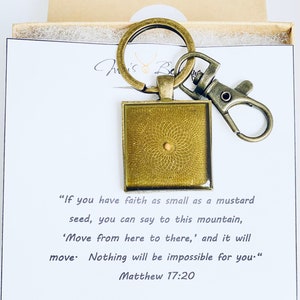 Mustard seed keychain - faith of a mustard seed keychain - Christian gifts - Christian gift - baptism gift - graduation gifts - Fathers Day