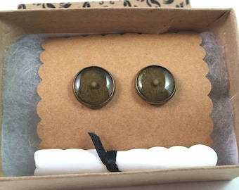 Pendientes de semilla de mostaza - pendientes de fe - pendientes de perno - bronce antiguo - pendientes de 12 mm - pendientes cristianos - joyería de fe - graduación