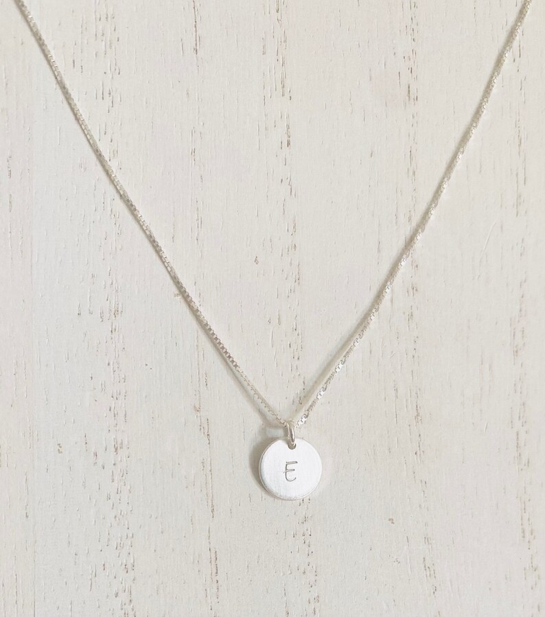 Sterling Silver Initial Necklace Initial Necklace Etsy