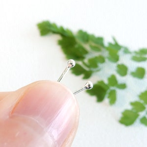 Tiny sterling silver ball stud 2mm sterling silver small post earrings image 4