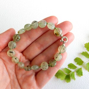 Bracelet Prehnite vert avec fermoir en argent sterling image 7