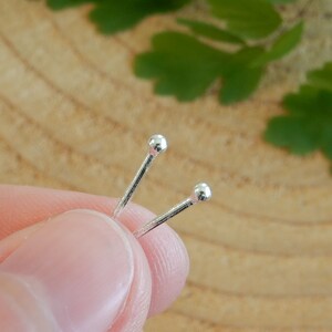 Tiny sterling silver ball stud 2mm sterling silver small post earrings image 5