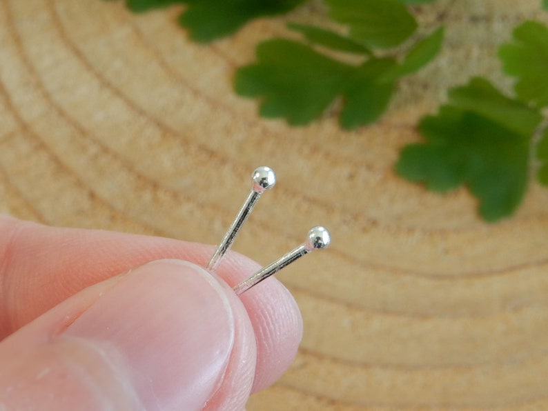 Tiny sterling silver ball stud 2mm sterling silver small post earrings image 5