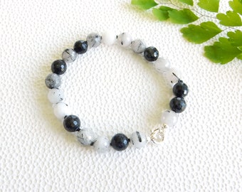 Tourmalated quartz bracelet | gemstone beads