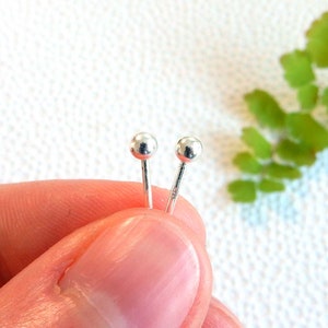 Small sterling silver ball stud | 3mm 925 sterling silver simple small post earrings
