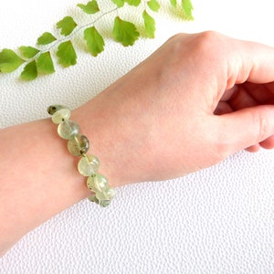 Bracelet Prehnite vert avec fermoir en argent sterling image 3