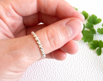 Twisted stacking ring from solid sterling silver