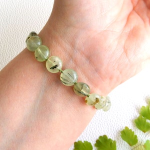 Bracelet Prehnite vert avec fermoir en argent sterling image 5