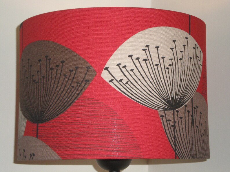 Handmade Lightshade Sandersons Dandelion Clocks Red Etsy