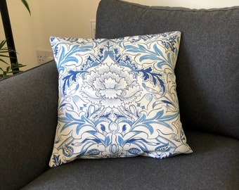 William Morris and Co  Fabric Cushion Cover 'Simply Severn" Woad