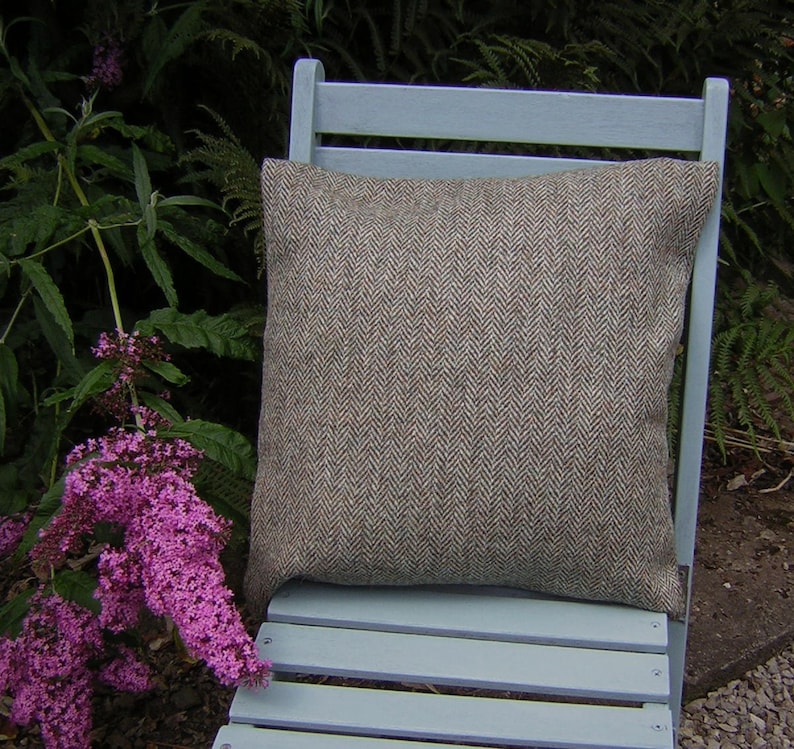 Harris Tweed Cushion Cover Lovat Herringbone Etsy UK