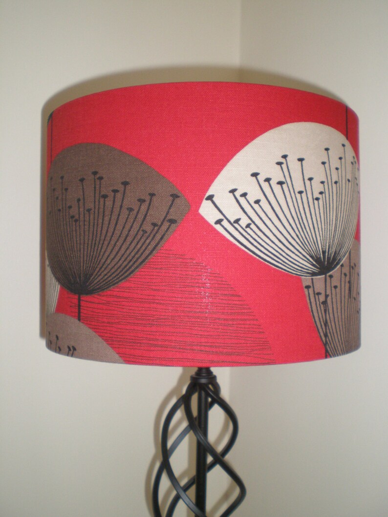 Handmade Lightshade Sandersons Dandelion Clocks Red Etsy