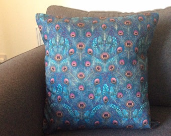 Liberty of London Fabric Cushion Cover - Peacock Manor - Blue and Purple