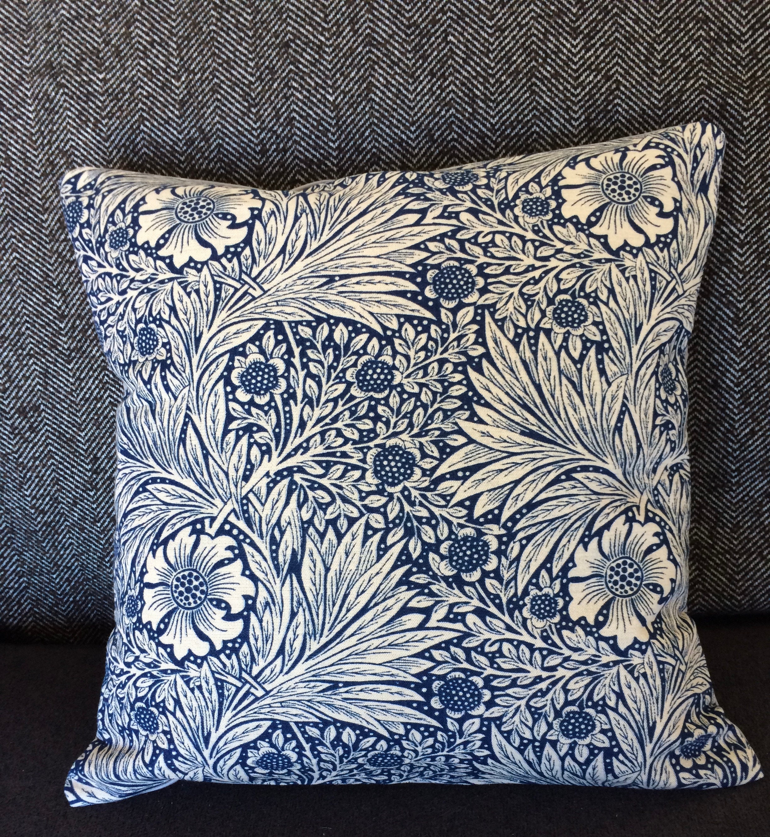 William Morris Fabric Cushion Cover 'Marigold Indigo Etsy
