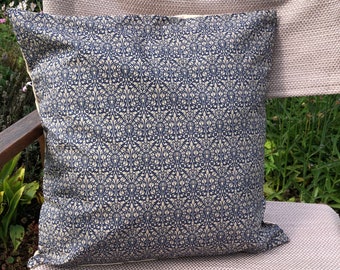 Liberty of London Fabric Cushion Cover - Peacock House Blue