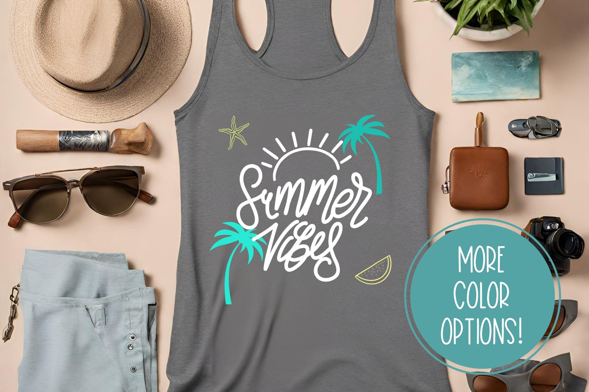 Summer Vibes -Vacation- Airplane- Girl's Trip- Vacay Mode- Women's Ideal Racerback Tank