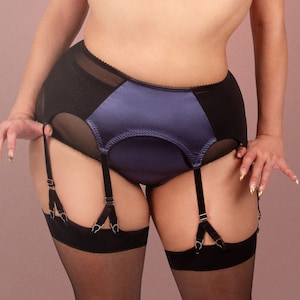 Y Strap Straps Strumpfhalter Gürtel, Luna 6 Strap Straps Strumpfgürtel, Vintage und Retro Stil Dessous Plus Größe. Größen 8-22